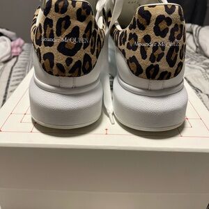 Alexander McQueen White and Brown Sneakers with Animal Print